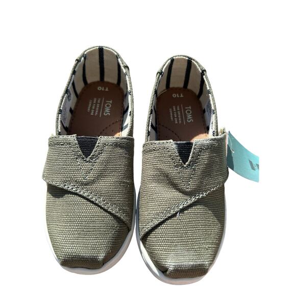TOMS Unisex Tiny Alpargata Espadrilles – Size 10 T, Eco-Friendly Kids' Loafers - Picture 4 of 5